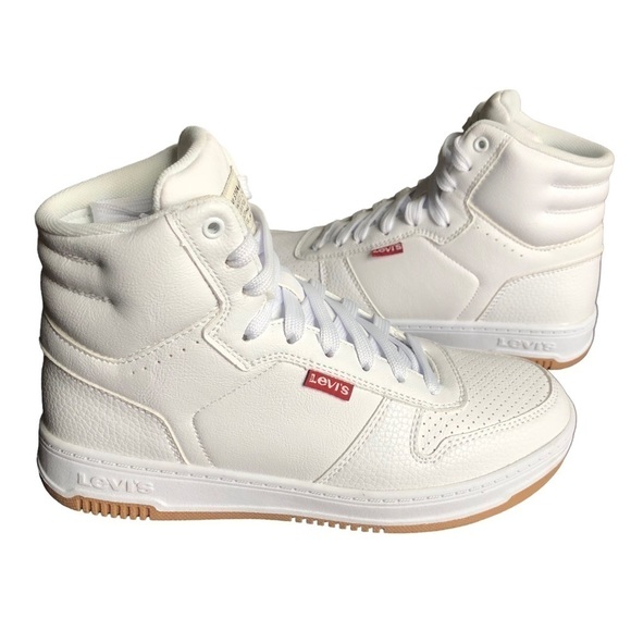 Levi’s White Drive Hi Unisex Hi-Top Sneaker Kids Size 3.5 - Picture 12 of 12